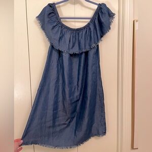 Denim Ruffle Dress, Size XL